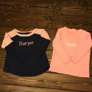 Lot of 2 ‘Harper’ Monogrammed Play Shirts